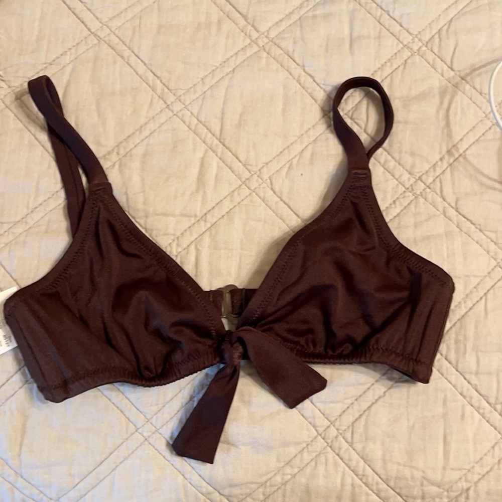 J. Crew cute chocolate bikini top NWT - small